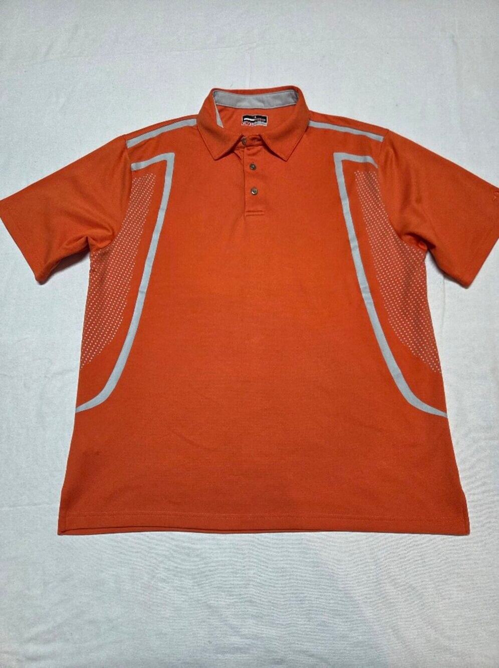 Grand Slam Orange Polo with Silver Trim Size XL